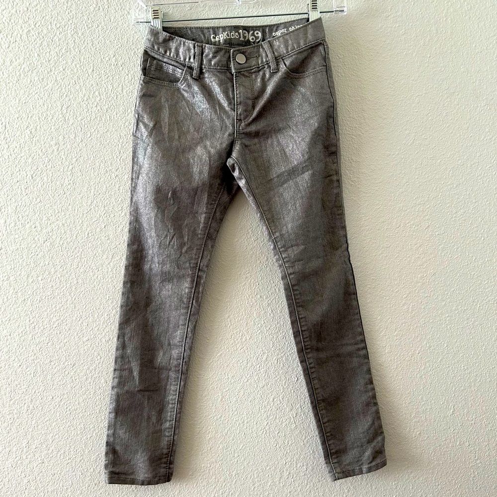Gap Kids Girls Super Skinny Jeans in Metallic Silver Twilight Hour Size 8